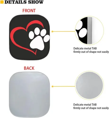 Miniatura 4 de Parasoles para parabrisas de automóvil con estampado de patas de perro, bloquea rayos UV, mantiene tu vehículo fresco, cubierta plegable para auto