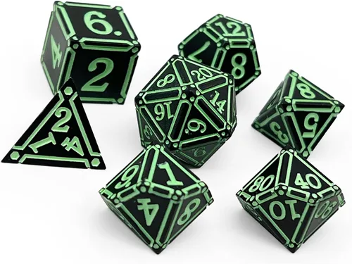 Miniatura 9 de Norse Foundry Ironworks - Juego de dados de metal - Animate Dead - Juego de 7 piezas premium para aventuras de D&D y RPG - Construcción de aleación