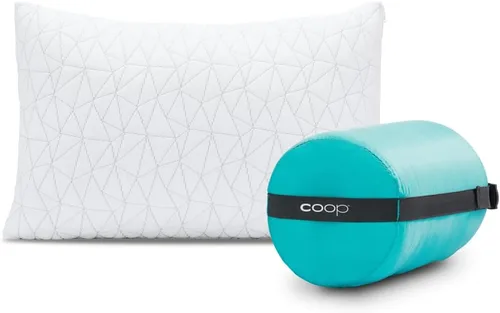 Miniatura 11 de Coop Home Goods Almohada de Viaje Ajustable Original y Protector de Almohada Impermeable Bundle Gris con Saco Compresible, Espuma Viscoelástica