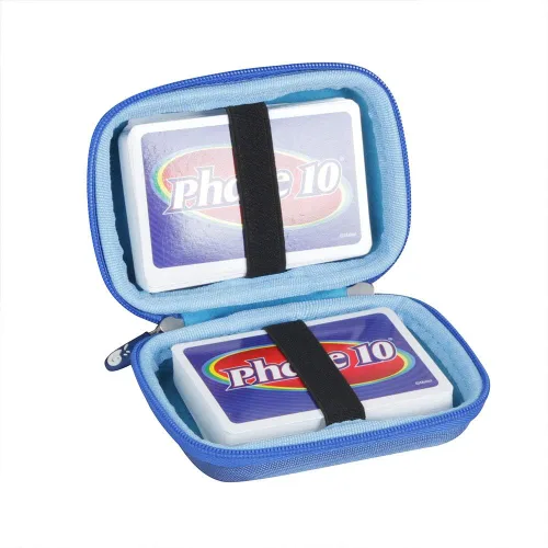 Hermitshell Estuche rígido de viaje para juego de cartas Mattel Games Phase 10, no incluye tarjetas Azul