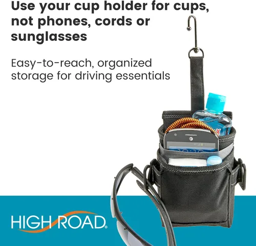 Miniatura 3 de High Road DriverPockets Soporte para teléfono para automóvil y organizador de almacenamiento para asiento delantero con puerto de cable de carga