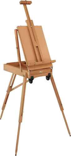 Miniatura 7 de Creative Mark Monet Caballete de madera de nogal francés y caja de bocetos, caballete de arte ligero portátil con almacenamiento para adultos, ideal