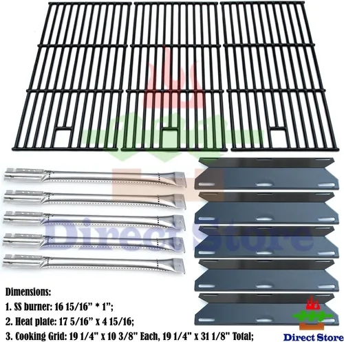 Miniatura 2 de Kit de piezas DG180 de repuesto para parrilla de gas Perfect Flame 5 quemadores 720-0522; Charmglow 5 quemadores 720-0396,720-0578