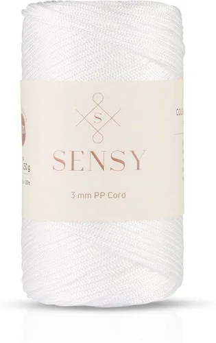 Miniatura 35 de Sensy - Cuerda de poliéster prémium de 0.118 pulgadas (0.118 in), 131 yardas, 100% polipropileno, cordón de macramé, cuerda de ganchillo de 0.118