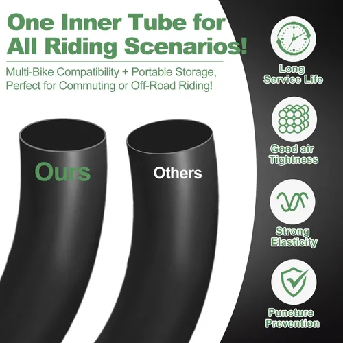Miniatura 4 de 2 Pack of Fat Tire Bike Inner Tubes, 20/24/26 X4.0 Heavy Duty Bike Tube, Inner Tube with 32mm Schrader Valve for Snow Mountain Bike E-Bike