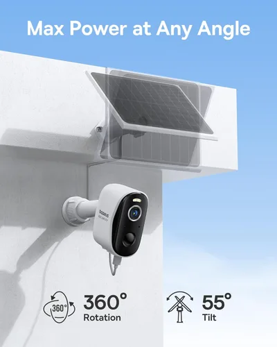 Miniatura 3 de Baseus Cámaras de seguridad solares inalámbricas para exteriores, kit de 2 cámaras N1 con panel solar 3W, cámara de visión nocturna a color 2K
