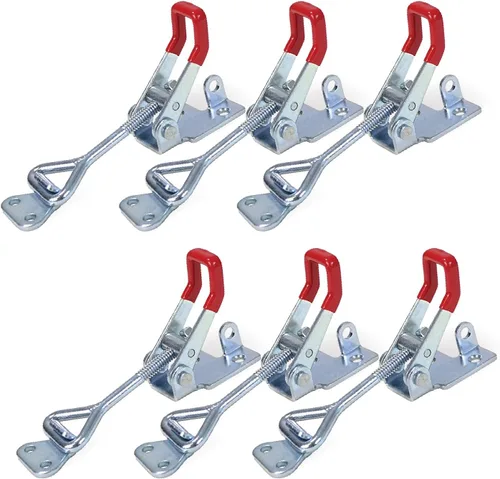 Miniatura 10 de Powertec 4PK Abrazadera de palanca, capacidad de 500 libras (226.79 kg), 225D, abrazaderas horizontales de liberación rápida con punta de presión