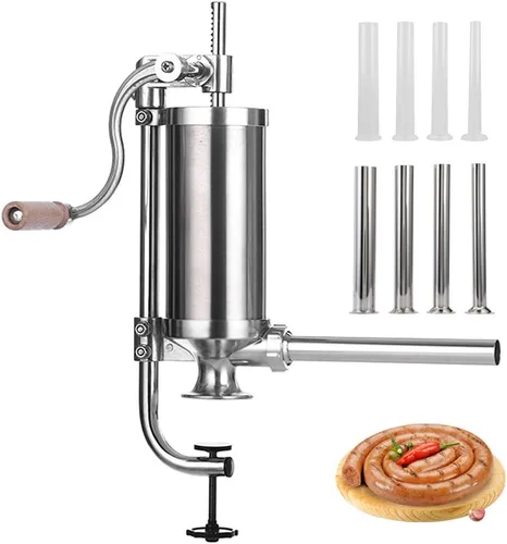 Accesorio para embutir, máquina vertical de cocina de llenado de carne casera de acero inoxidable, 8 tubos de relleno (1,5 lb vertical)