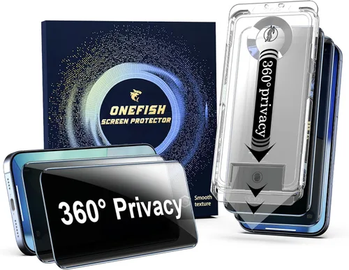 Miniatura 10 de OneFish - Protector de pantalla de privacidad compatible con iPhone 17 Pro Max, 2 unidades, 4 vías, 360° antiespía, vidrio templado, dureza 9H