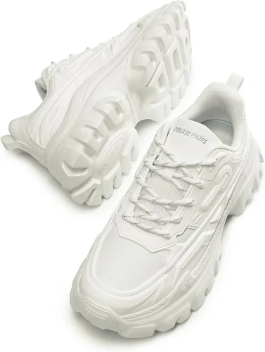 Miniatura 2 de DREAM PAIRS Zapatos deportivos gruesos de moda para mujer, con plataforma y cordones cómodos