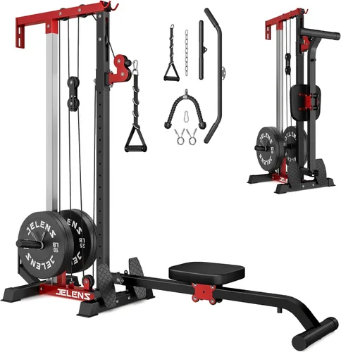 Miniatura 18 de JELENS RC01 - Máquina plegable LAT desplegable con asiento ajustable, estación de cable de montaje en pared con 16 posiciones ajustables, máquina