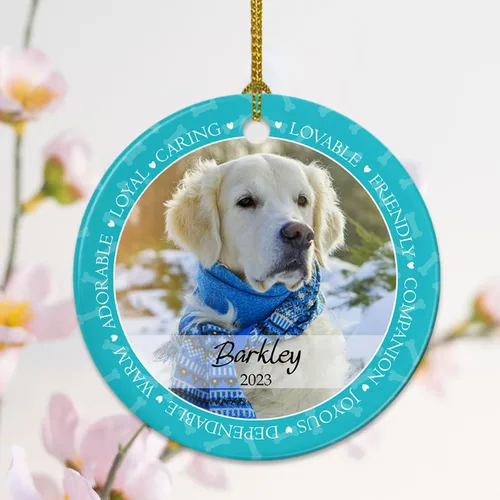 Miniatura 4 de Adorno de cerámica de Navidad personalizado para perro y gato, adorable adorno de Navidad amigable y leal, marco de fotos, adornos de Navidad 2026