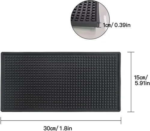 Miniatura 2 de Tapete de goma para barra de servicio, antideslizante de 12 x 6 pulgadas, 2 almohadillas de PVC de alta calidad para cocina, restaurante, encimera