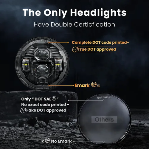 Miniatura 5 de HWSTAR Par de faros delanteros LED redondos 1000% brillantes antideslumbrantes de 7 pulgadas, compatibles con Jeep Wrangler JK, JKU, TJ, LJ, Chevy