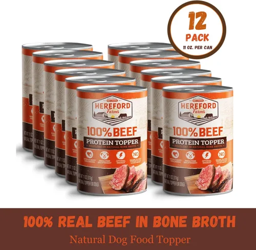 Miniatura 3 de Alimento húmedo para perros 100% de carne de res, un solo ingrediente, mezclador y adorno rico en proteínas, pastel de carne en caldo de hueso, lata