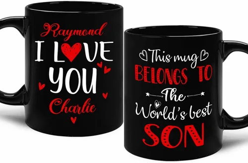 Miniatura 12 de Taza de café personalizada con texto en inglés «To My Son Never Forget That I Love You To Knock You To Knock You Down This Old Wolf Will Have Your