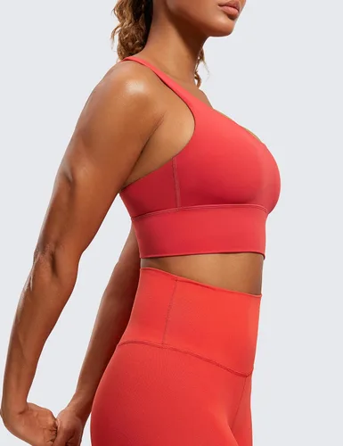 Miniatura 4 de CRZ YOGA Brasier deportivo con tirantes delgados para mujer, de impacto medio, cruzado, para yoga, acolchado, para entrenamiento