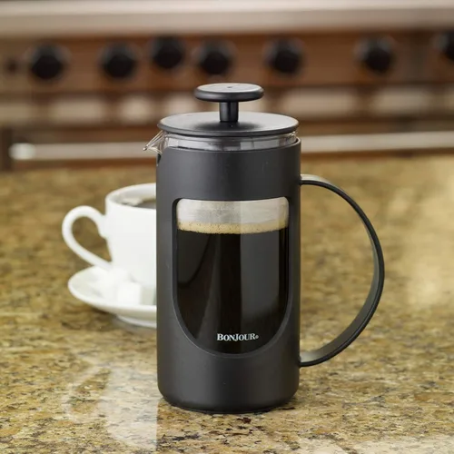 Miniatura 2 de BonJour Prensa francesa de plástico irrompible para café, 12.7 onzas, Ami-Matin, color negro