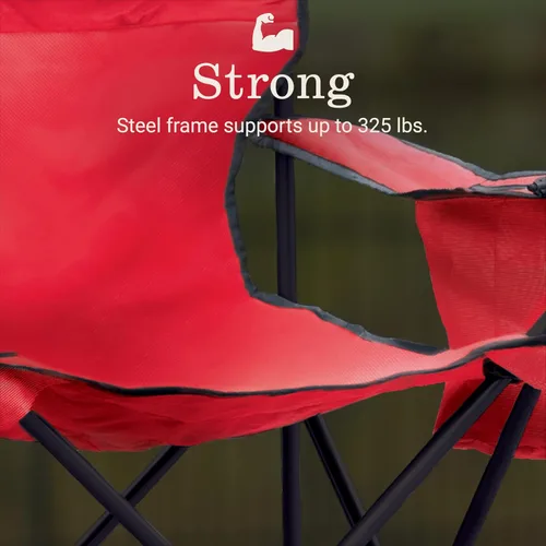 Miniatura 4 de Coleman Portable Camping Chair with 4-Can Cooler, Cushioned Seat & Back with Side Pockets & Cup Holder, Carry Bag Included, Great for Camping