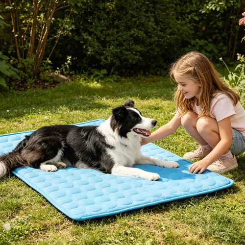 Miniatura 4 de Tapete refrescante lavable de seda de hielo para perros y mascotas, almohadilla de refrigeración para perros y mascotas, almohadilla refrescante