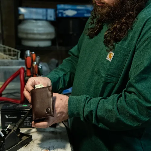 Miniatura 6 de Carhartt Carteras duraderas de cuero marrón aceitado, para hombre, disponibles en varios estilos