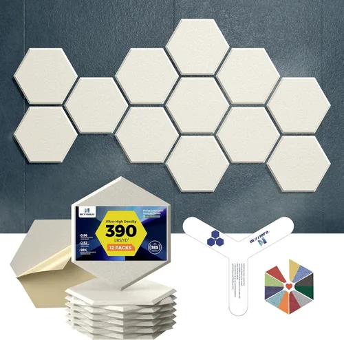 Miniatura 58 de Paneles acústicos autoadhesivos [390 lbs/yd³ de densidad ultra alta], panel de absorción de sonido de segunda generación, panel de sonido de nivel