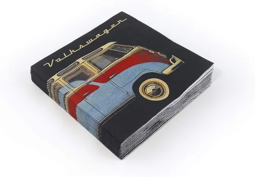 Miniatura 8 de BRISA VW Collection - Volkswagen Napkins - Pañuelos de papel de mesa con motivo de autocaravana VW T1 (El Ultimate Ride/Blanco/3 capas)