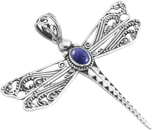 Miniatura 24 de Collar de plata de ley 925 para mujer, collar con colgante de piedras preciosas auténticas, collar con colgante hipoalergénico para regalo