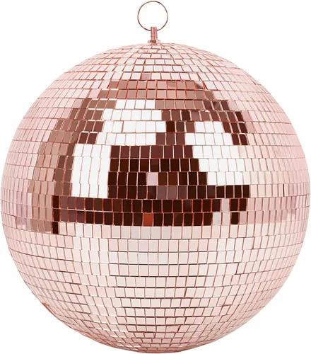 Bola de espejo para DJ de discoteca, club, fiesta, boda, decoración del hogar, Muscab, bola de discoteca de 12 pulgadas con anillo para colgar, oro