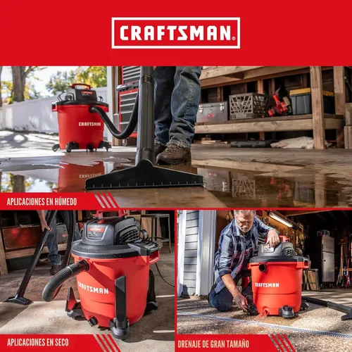 Miniatura 4 de CRAFTSMAN CMXEVBE17596 - Aspiradora húmeda y seca de 20 galones, 6.5 HP de potencia máxima, aspiradora de taller de servicio pesado húmeda y seca