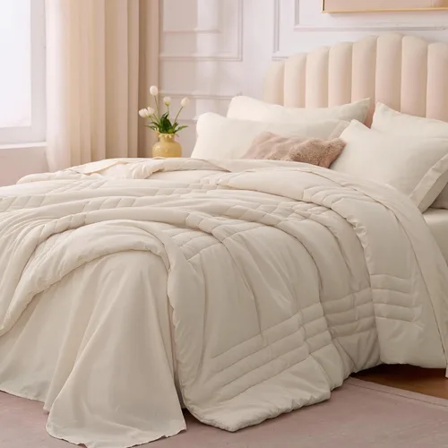 Miniatura 10 de juego de edredón tamaño individual negro - Cama en una bolsa tamaño individual 5 piezas, juego de ropa de cama suave para todas las estaciones
