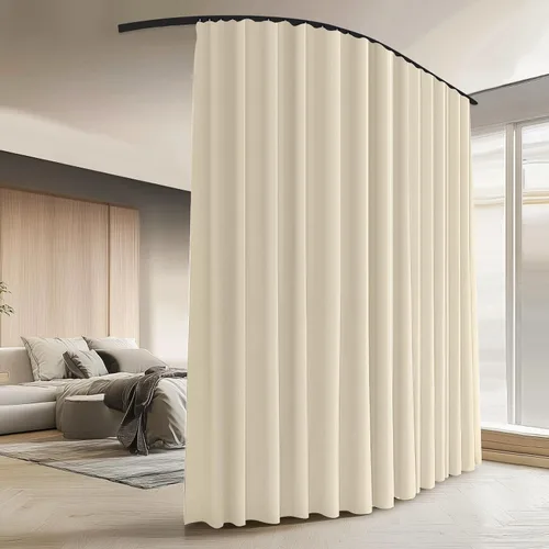Miniatura 9 de Cortinas divisoras de habitación con juego de rieles de cortina de techo, cortina de ventana para dormitorio, sala de estar, oscurecimiento total