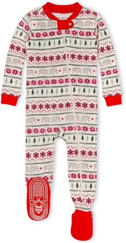 Burt's Bees Baby - Pijama para niña, con cremallera delantera y pies cerrados antideslizantes, de algodón orgánico 100%, para niñas pequeñas