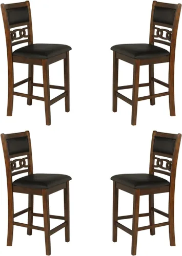 Miniatura 24 de New Classic Furniture Gia - Silla de comedor (juego de cuatro), asiento y respaldo tapizados en tela gris claro, color gris