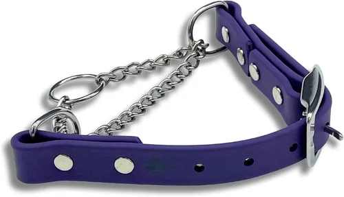 Miniatura 8 de Collar de Martingala para Perros, Biothane, Herrajes de Acero Inoxidable, Sin Tirones, Fabricado en EE. UU., Grado Profesional, Grande, Marrón
