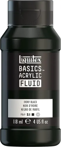 Miniatura 40 de Liquitex BASICS Pintura acrílica fluida, botella de 118ml (4 onzas), tono amarillo cadmio medio Tono medio amarillo cadmio