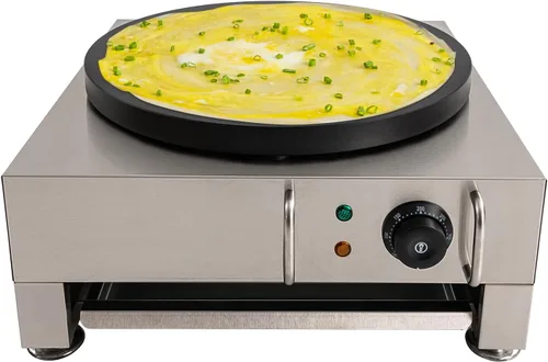 Miniatura 9 de Máquina eléctrica para hacer crepes comercial, para hacer panqueques grandes, plancha, placa plana, sartén para crepes, cereales, estufa para 1650 W