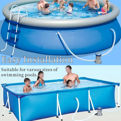 Miniatura 6 de Bomba de filtro de piscina, cartucho de 330 GPH Sistema de bomba de filtro de piscina con manguera y accesorios, bomba de piscina sobre el suelo