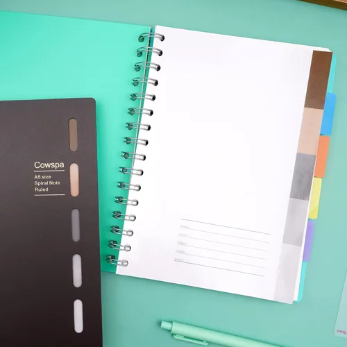 Miniatura 4 de Yoment Cuaderno de espiral de 5 materias encuadernado en espiral con rayas anchas de 7 x 8.5 pulgadas, cuaderno de espiral de tapa dura