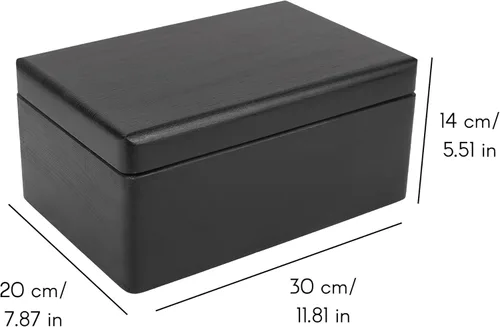 Miniatura 3 de Creative Deco Caja Grande de Madera Negra para Almacenamiento con Tapa con Bisagras 11.8 x 7.87 x 5.51 pulgadas (+-0.5) Caja de Regalo para Negro