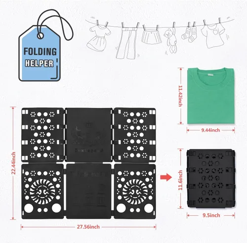 Miniatura 4 de BoxLegend V3 Tablero Plegador de Camisas Tablero Plegador de Camisetas y Ropa Tablero Plegable Duradero Clasificador de Lavandería Ayudante Forro
