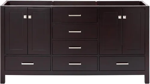 Miniatura 37 de ARIEL Cambridge - Mueble base de tocador de baño de 36 pulgadas, madera maciza, 2 puertas de cierre suave, 5 cajones de cola de milano