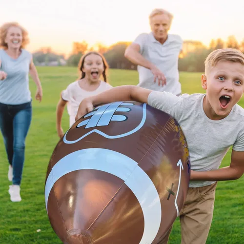 Miniatura 2 de GiftExpress Fútbol Americano Inflable Gigante Jumbo de 40" con Juego de Tee para Fiesta de Fútbol Americano, Día de Juego, Decoraciones Temáticas