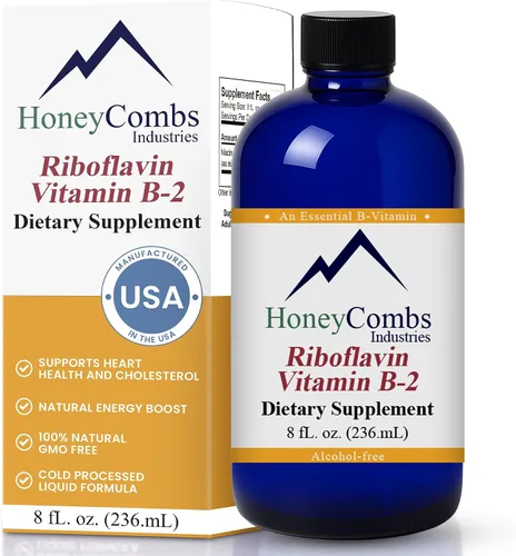 Miniatura 10 de Gotas líquidas de vitamina B2 - Suplemento de riboflavina B2 para el metabolismo energético y el apoyo del sistema nervioso - Vitamina líquida B2