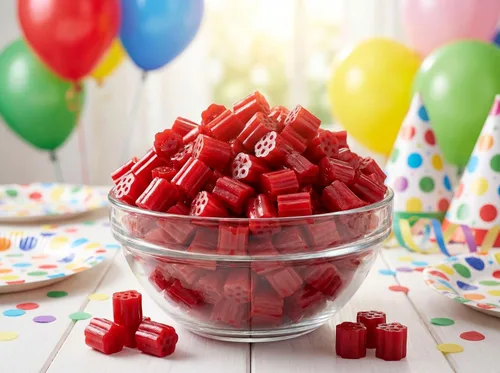Miniatura 6 de Bocados de regaliz de cereza - 1 libra de masticables frescos y deliciosos masticables de regaliz rojo sabroso