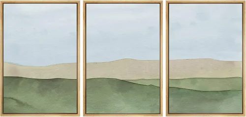 Miniatura 74 de SIGNWIN Lienzo enmarcado para pared, juego de arte sereno de pantanos con humedales verdes e ilustraciones de agua tranquila, arte moderno