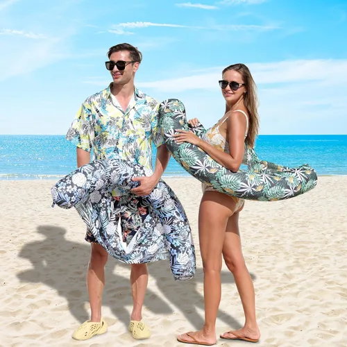 Miniatura 6 de FindUWill Inflatable Pool Floats Chairs, 2-Pack Comfortable Fabric Covered Pool Chairs with Sling, Stable Swimming Noodles Seats for Adults, Summer