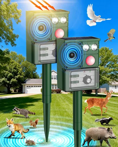 Miniatura 10 de 2026 Upgraded Solar Ultrasonic Animal Repellent, Deer Repellent Devices Cat Repellent Outdoor Squirrel Repellent Dog Raccoon Skunk Rabbit Rodent
