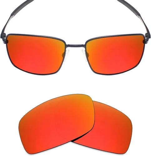 Miniatura 4 de Mryok - 4 pares de lentes polarizadas de repuesto para gafas de sol Oakley Square Wire 2 2014 - Stealth BlackFire RedIce BlueSilver Titanium