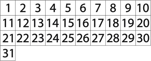 Miniatura 15 de Imanes de fecha de calendario – Negro, 0.75 x 0.75 pulgadas – DCM Solutions – Etiquetas magnéticas para pizarras blancas y superficies magnéticas